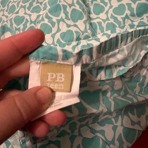 Pottery Barn Teen Turquoise and White Heart/Turtle Queen Sheets - Picture 2 of 2